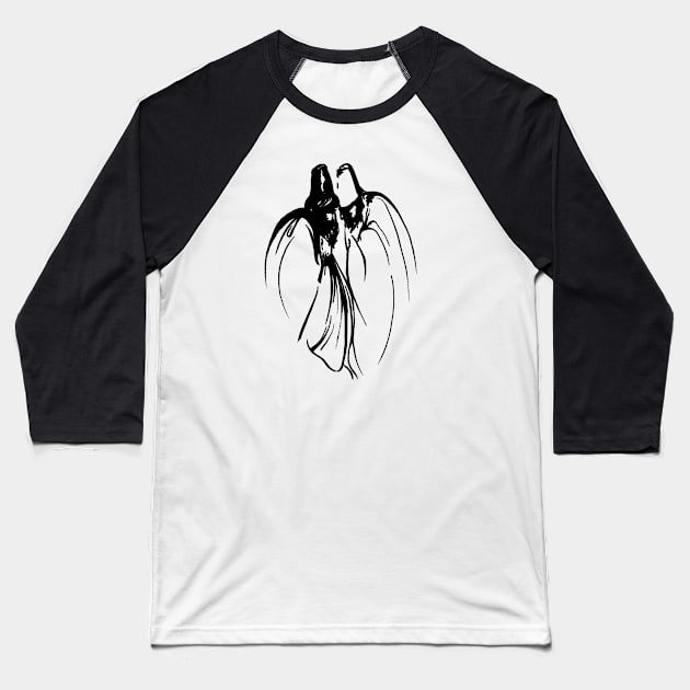 Dervish Mystical Brotherhood Line Drawing In Black Baseball T-Shirt by taiche